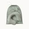 New Silk Travel Neck Pillow - Green & Ivory Stripe image