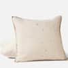 Cambria Embroidered Organic Linen Decorative Throw Pillow Cover image