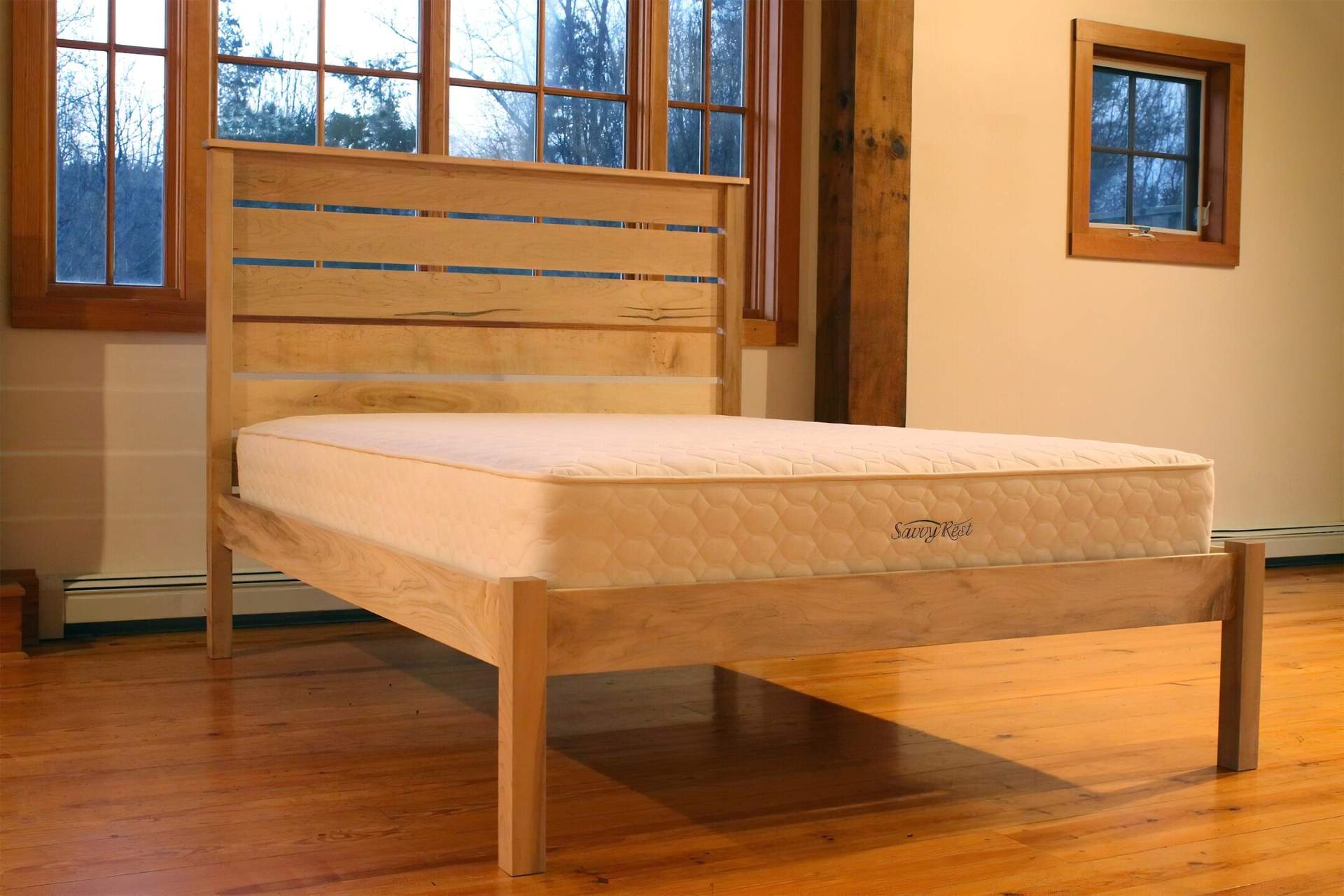 Foldable Rest Platform Savvy Rest Esmont Natural Wood Platform Bed Frame | Platform Bed Frames