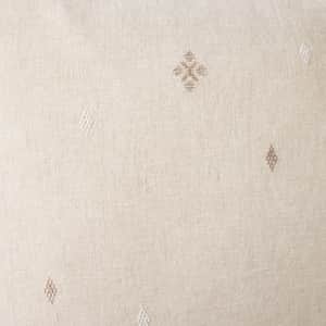 Cambria Embroidered Organic Linen Decorative Throw Pillow Cover