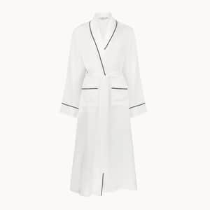 Woman's Silk Dressing Gown - Ivory