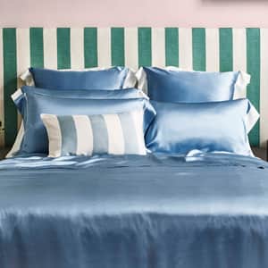 Summerhill Blue Silk Fitted Sheet
