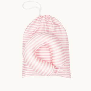 Silk Travel Neck Pillow - Pink & Ivory Stripe