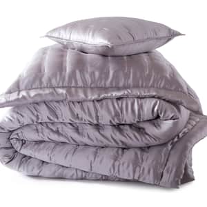Windsor Silk Coverlet - Silver Grey