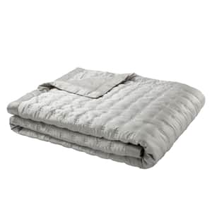 Windsor Silk Coverlet - Silver Grey