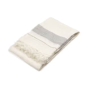 The Belgian Towel Fouta Oyster stripe 43x71