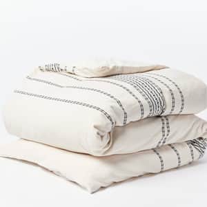 Rippled Stripe Organic Duvet Cover