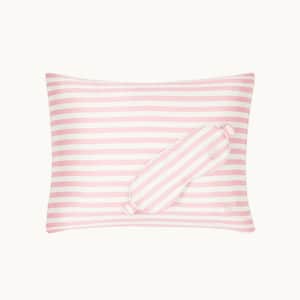 Silk Travel Pillow - Pink & Ivory Stripe
