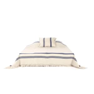 The Indigo stripe Coverlet