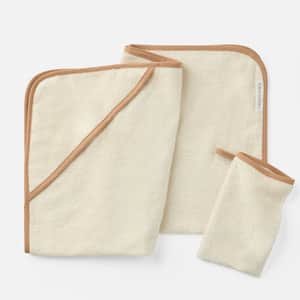 Cloud Loom&trade; Organic Baby Hooded Towel and Bath Mitt Set