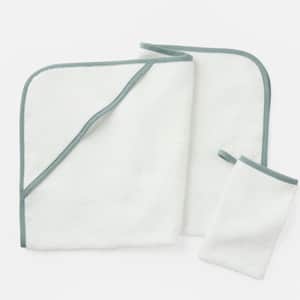 Cloud Loom&trade; Organic Baby Hooded Towel and Bath Mitt Set