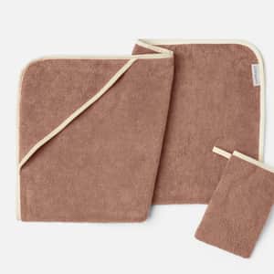 Cloud Loom&trade; Organic Baby Hooded Towel and Bath Mitt Set