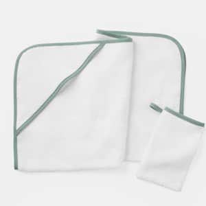 Cloud Loom&trade; Organic Baby Hooded Towel and Bath Mitt Set