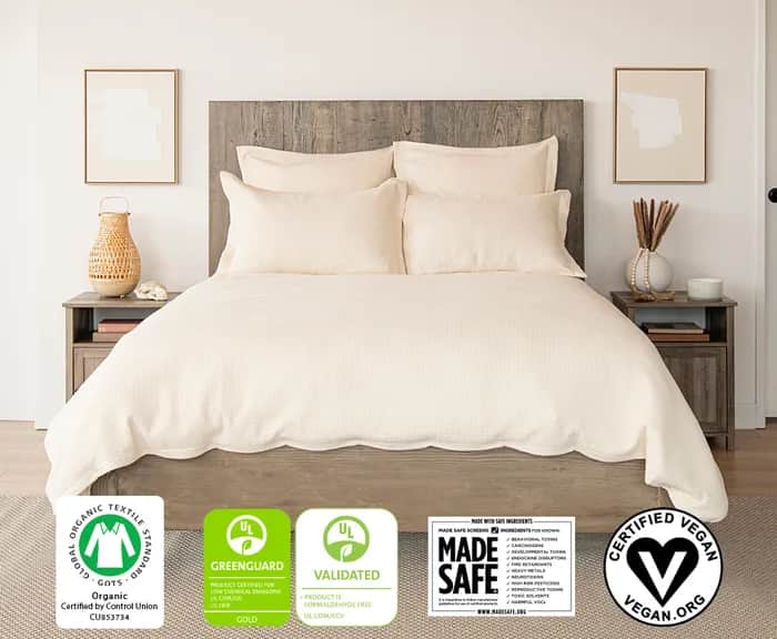 Naturepedic Organic Cotton Waffle Duvet Cover - Thumbnail 5