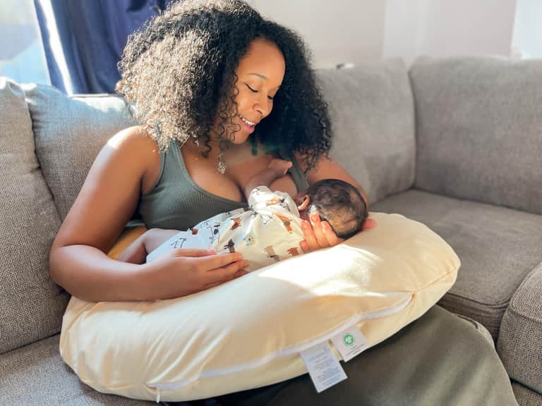 Naturepedic Nursing Pillow with Waterproof Cover image