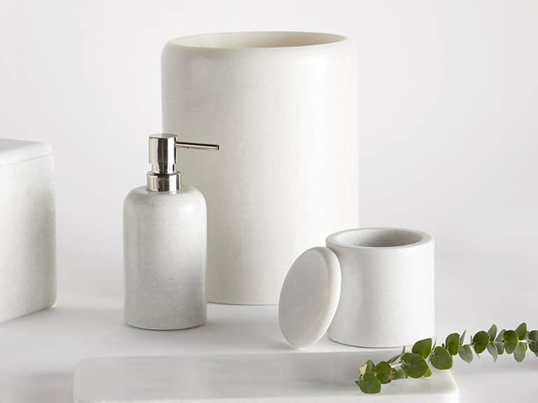 Velina Marble Waste Basket image