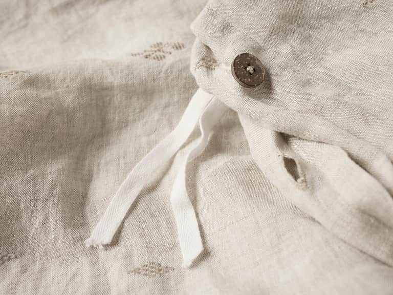 Cambria Embroidered Organic Linen Duvet Cover image