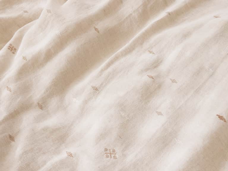 Cambria Embroidered Organic Linen Duvet Cover image