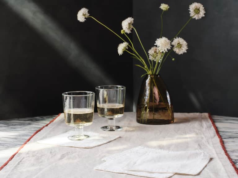 Olivos Embroidered Organic Linen Napkins image