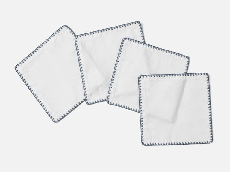 Olivos Embroidered Organic Linen Napkins image