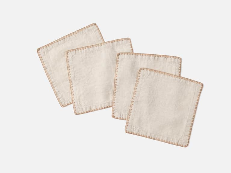 Olivos Embroidered Organic Linen Napkins image