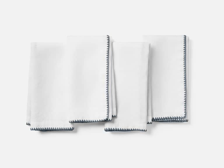 Olivos Embroidered Organic Linen Napkins image