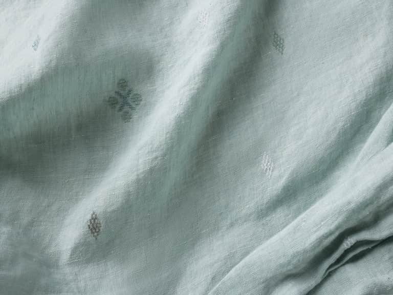 Cambria Embroidered Organic Linen Duvet Cover image