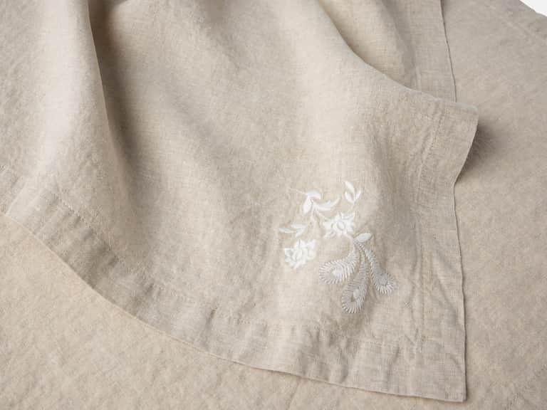 Verbena Embroidered Organic Linen Napkins, Set of 4 image