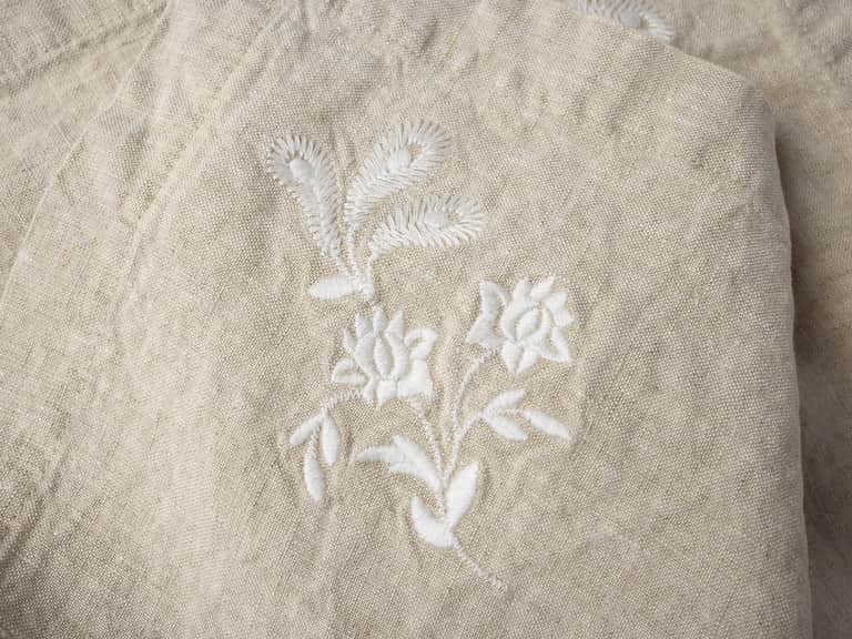 Verbena Embroidered Organic Linen Napkins, Set of 4 image