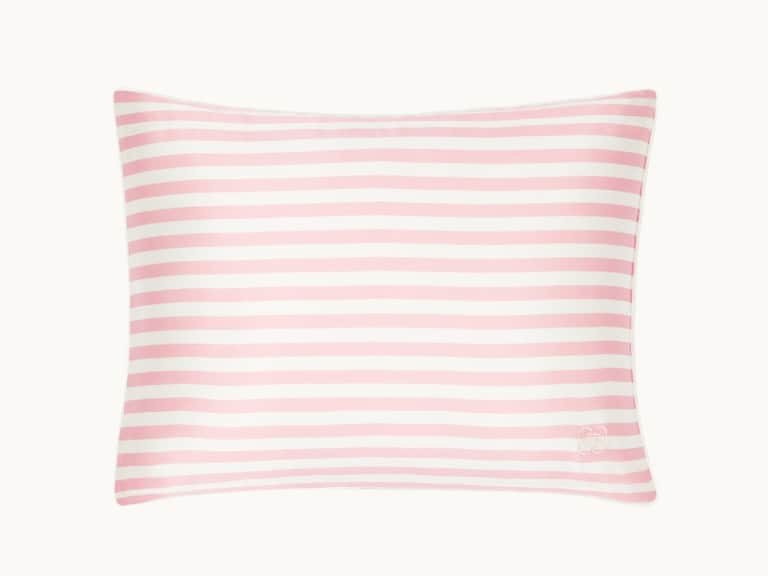 Silk Travel Pillow - Pink & Ivory Stripe image