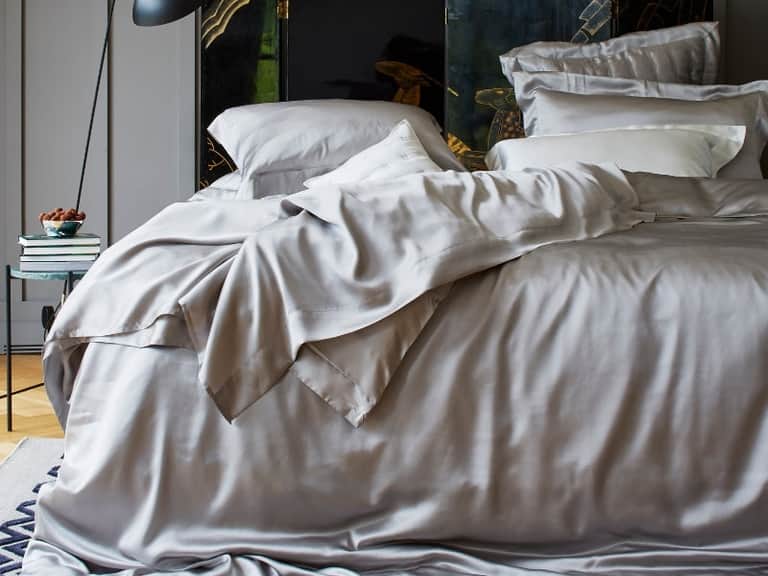 Silver Grey Silk Flat Sheet image