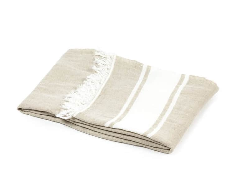 The Belgian Towel Fouta Flax stripe 43x71