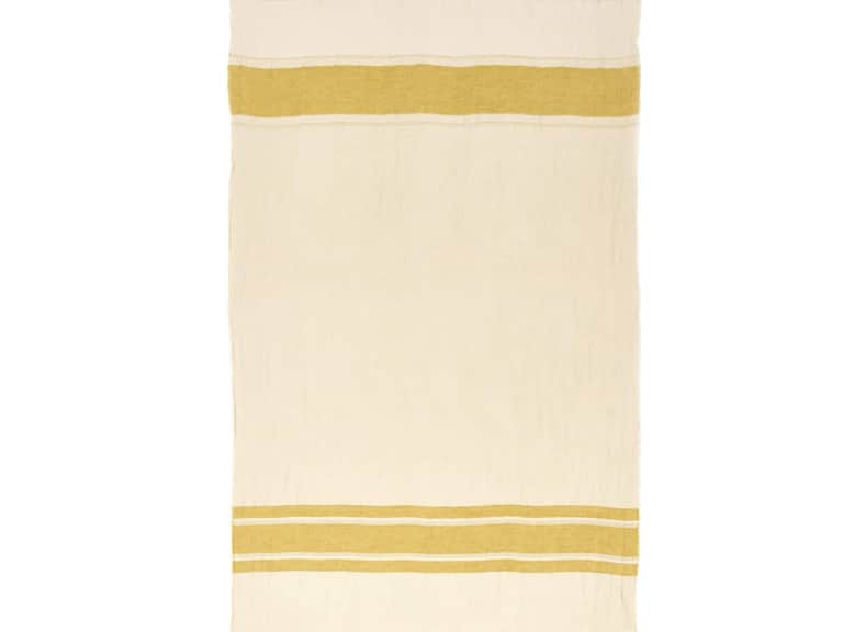 The Belgian Towel Fouta Mustard stripe 43x71