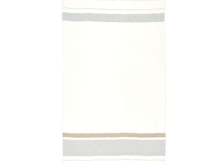 The Belgian Towel Fouta Oyster stripe 43x71