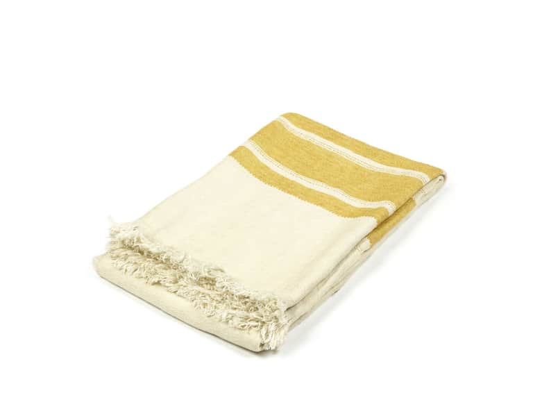 The Belgian Towel Fouta Mustard stripe 43x71
