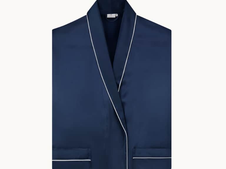 Woman's Silk Dressing Gown - Navy image