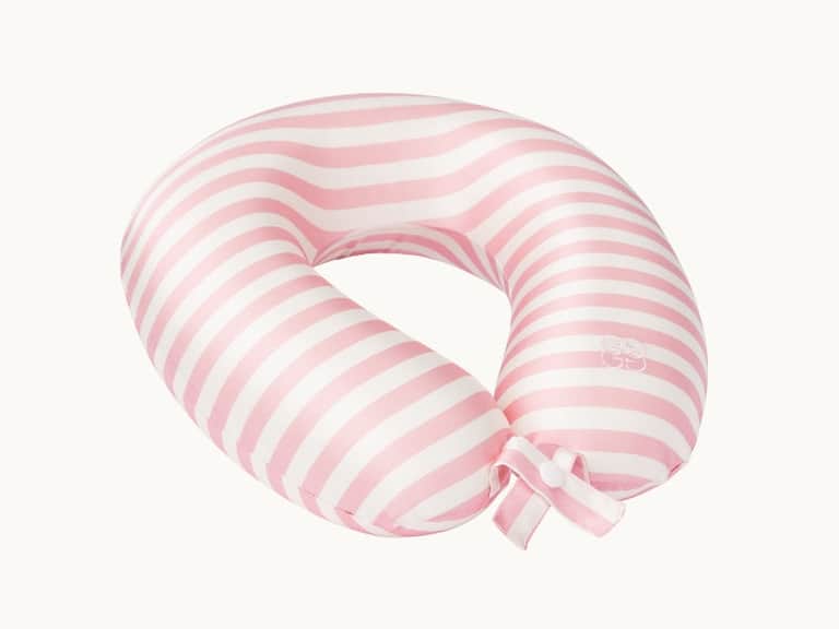Silk Travel Neck Pillow - Pink & Ivory Stripe image