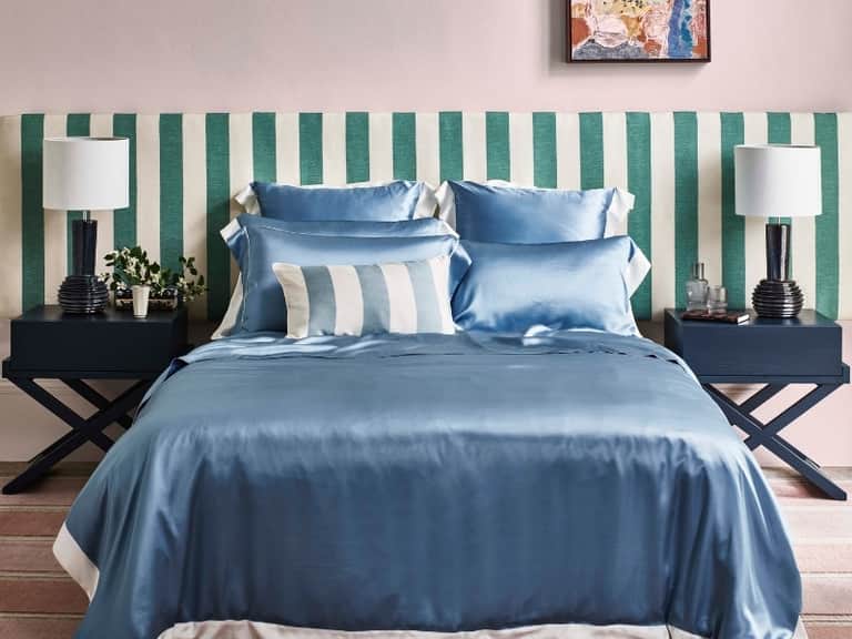 Summerhill Blue Silk Fitted Sheet image