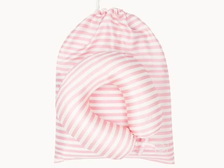 Silk Travel Neck Pillow - Pink & Ivory Stripe image