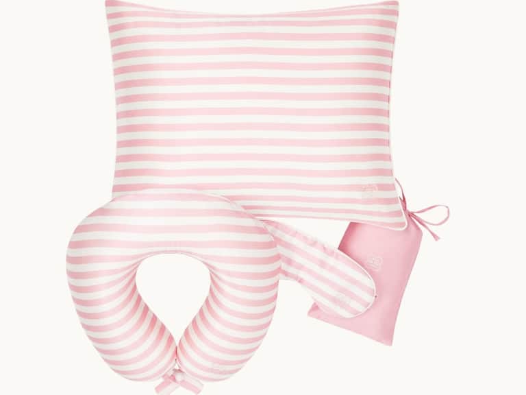 Silk Laundry Bag - Pink & Ivory Stripe image
