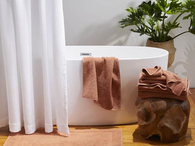 Organic Waffle Shower Curtain image