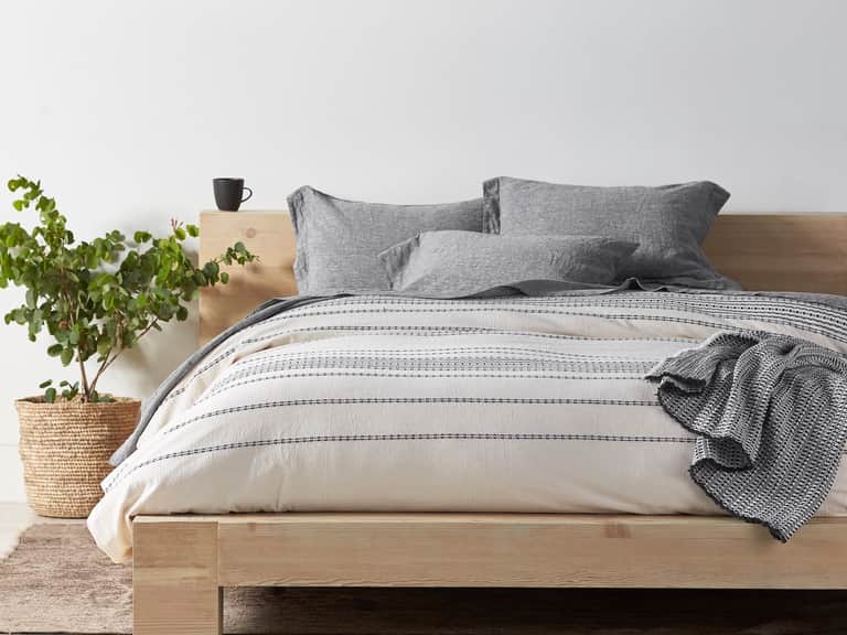 Rippled Stripe Organic Duvet Cover image