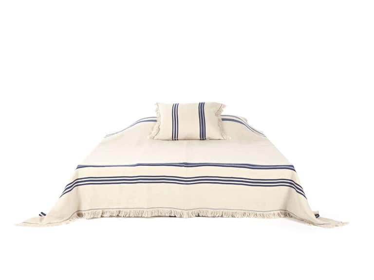 The Indigo stripe Coverlet image