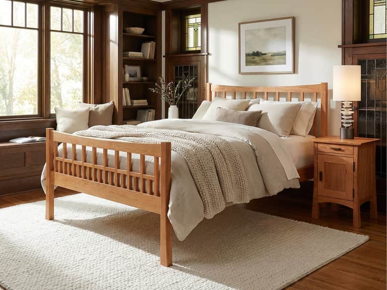 Contemporary Craftsman High Footboard Bed image