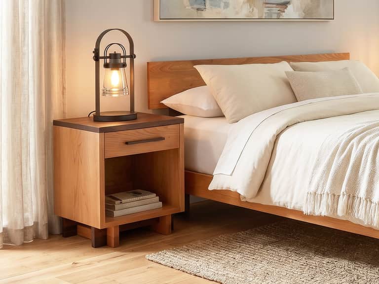 Modern American 1-Drawer Enclosed Shelf Nightstand image