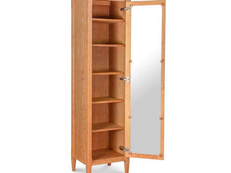 Vermont Shaker Narrow Bookcase with Mirror image