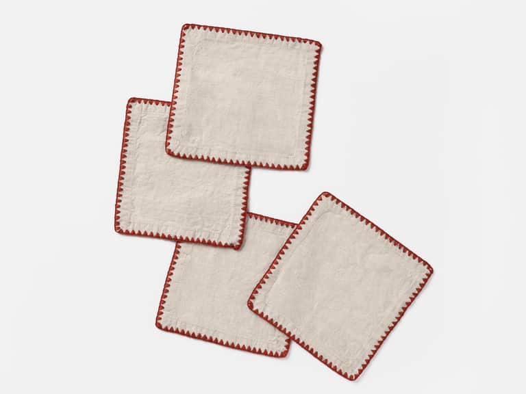 Olivos Embroidered Organic Linen Napkins image