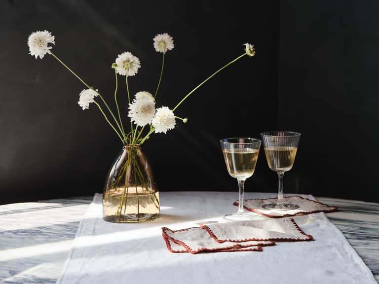 Olivos Embroidered Organic Linen Runner image