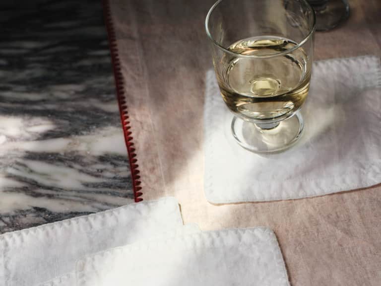Olivos Embroidered Organic Linen Napkins image