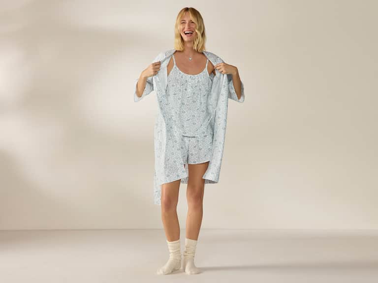 Women's Isla Organic Cotton Cami Short + Robe Set image